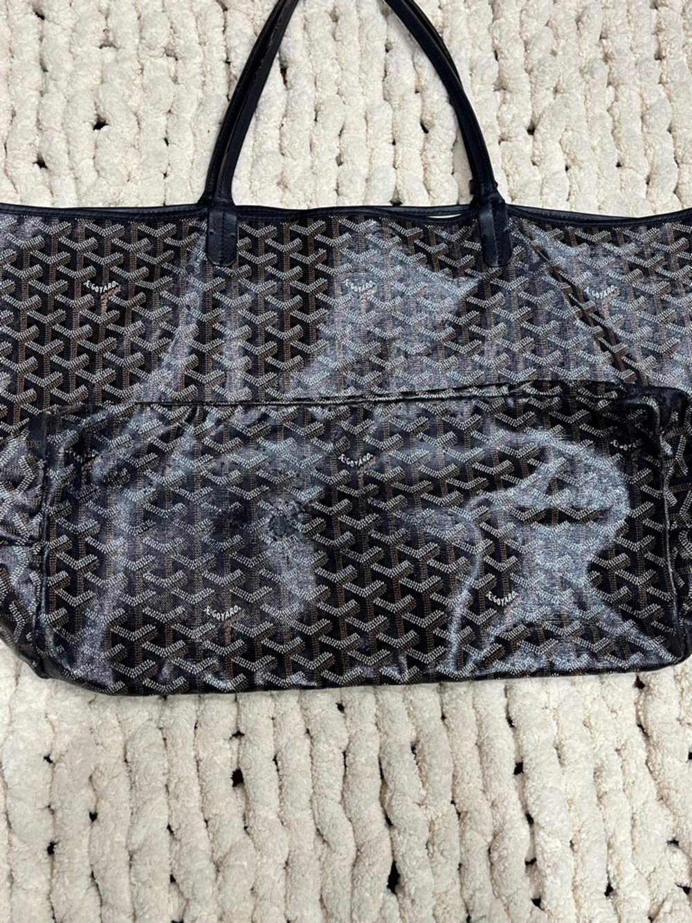 GOYARD Saint Louis Black Monogram Coated Canvas Tote Bag - Picture 12 of 15